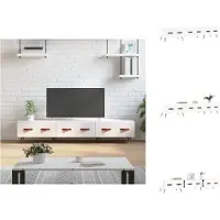 vidaXL Armoire TV blanc brillant 150x36x30 cm Bois composite