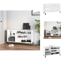 vidaXL Armoire à chaussure Blanc brillant 102x36x60 cm Bois ingénierie