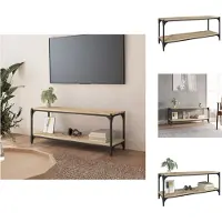 vidaXL Armoire TV Chêne Sonoma 100x33x41 cm Bois composite et acier