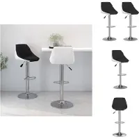 vidaXL Tabouret de bar 2 pcs. noir et blanc similicuir - Tabouret de bar