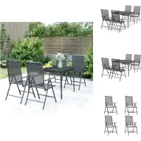 vidaXL Ensemble de jardin 5 pièces anthracite acier