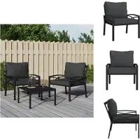 vidaXL Chaise de jardin avec coussins gris 68x76x79 cm Acier