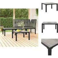 vidaXL Table basse de jardin Gris 55x55x31 cm DPC et acier