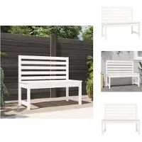 vidaXL Banc de jardin blanc 109 cm pin massif
