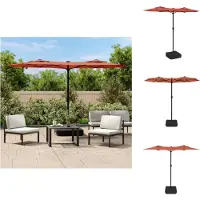 vidaXL Double parasol rouge terracotta 316x145 cm