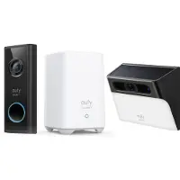 Eufy Security-Video Doorbell S220 + Solar Wall Light Cam S120 - Bundelvoordeel, Caméra réseau, Noir