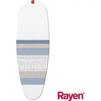 Rayen Housse Table à Repasser Premium Clip - 130 X 47 Cm - Blanc, Gris Et Bleu -