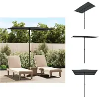 vidaXL Parasol avec mât en aluminium 180x110 cm Anthracite