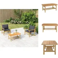 vidaXL Table basse de jardin 90x55x37 cm bambou