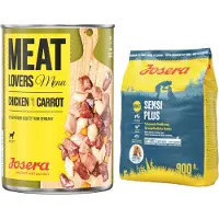 Josera 6x800g Meatlovers Menu poulet, carottes - Pâtée pour chien