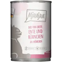 MjAMjAM 24x 400g Duo poulet juteux & lapin à la courge cuite à la vapeur nourriture pour chat humide