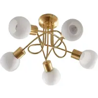 LINDBY - Elaina 5 Plafonnier Brass/Opal