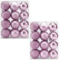 Casaria Boules de Noël Set de 48 Rose
