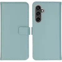 Selencia Étui portefeuille en cuir véritable Samsung Galaxy S23 FE - Air Blue