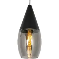 QAZQA Suspension moderne noire avec verre fumé - Drop
