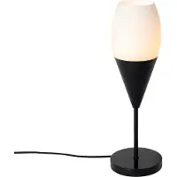 QAZQA Lampe de table moderne noire avec verre opale - Drop