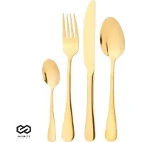 Infinity Goods Bestekset - Goud - 24-Delig - 6 Persoons Bestek - Mes/Lepel/Vork - RVS - Goud