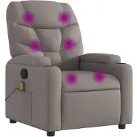 vidaXL Fauteuil de massage Taupe Tissu