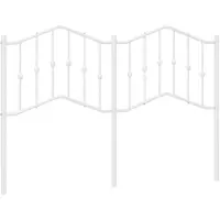 vidaXL Tête de lit de rechange en métal blanc 150 cm