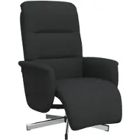 vidaXL Fauteuil relax avec repose-pieds Noir Tissu