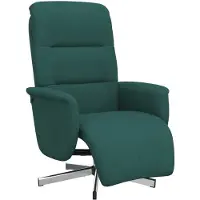 vidaXL Fauteuil relax avec repose-pieds Vert foncé Tissu