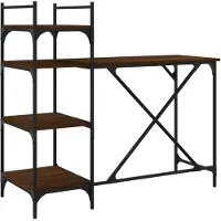 vidaXL Table d'ordinateur avec étagère aspect chêne brun 120x47x109 cm