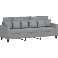 vidaXL Canapé à 3 places Gris clair 180 cm Tissu