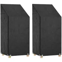 vidaXL Housses de chaise de jardin 2 pcs 8 œillets 65x65x110/150 cm PE