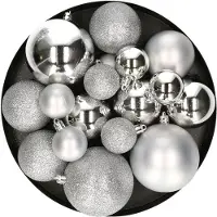 House of Seasons Boules de no¿l en plastique argent - 46 pi¿ces