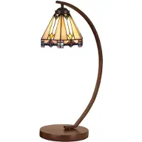 Clayre & Eef Lampe de table Tiffany Ø 20x57 cm Verre beige