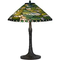 Clayre & Eef Lampe de table Tiffany Ø 51x75 cm Vert Verre