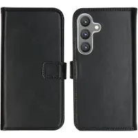 Selencia Étui portefeuille en cuir véritable pour Samsung Galaxy S24 - Noir