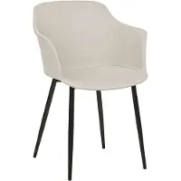 Beliani Ensemble de 2 chaises de salle à manger beige clair capitonnées pieds noirs meubles de salle à manger de style rétro