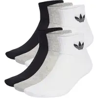 Adidas Originals Chaussettes 'Mid Ankle 6 Pairs' gris chiné / noir / blanc