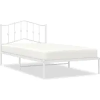 vidaXL Cadre de lit avec tête de lit en métal blanc 107x203 cm