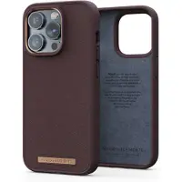 Njord Collections Coque en cuir véritable iPhone 14 Pro - Brown