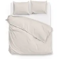 Zo! Home - Housse de couette Satinado - Literie unie - 240x220 - 100% Eco coton satin - Blanc cassé
