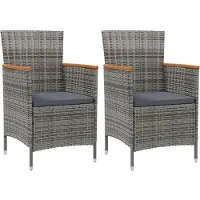 vidaXL Chaises de jardin 2 pcs. Poly rotin gris