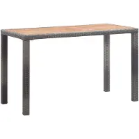 vidaXL Table de jardin anthracite et marron 123x60x74 cm Bois massif acacia
