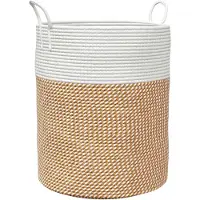 vidaXL Panier de rangement marron et blanc Ø38x46 cm coton