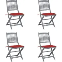 vidaXL Chaises de jardin pliantes 4 pièces avec coussins en bois massif d'acacia