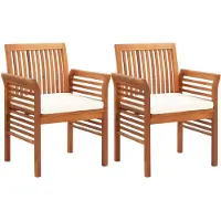 vidaXL Chaises de jardin avec coussin 2 pcs. Acacia massif