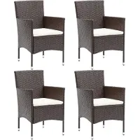 vidaXL Garten-Essstühle 4 Stk. Poly Rattan Braun
