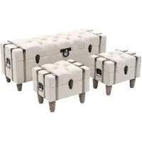 vidaXL Ensemble de bancs de rangement 3 pcs Bois massif et acier