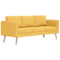 vidaXL Canapé à 3 places Tissu Jaune