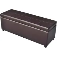 vidaXL Banc long de rangement bois marron