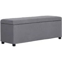 vidaXL Banc avec compartiment de rangement 116 cm Gris clair Polyester