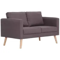 vidaXL Canapé à 2 places tissu taupe
