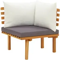 vidaXL Canapé d'angle de jardin avec coussins en bois massif d'acacia