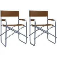 vidaXL Chaises de régie 2 pcs. acier brun
